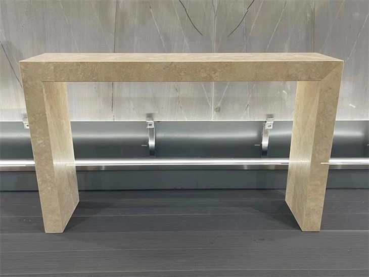 Travertine Side Table