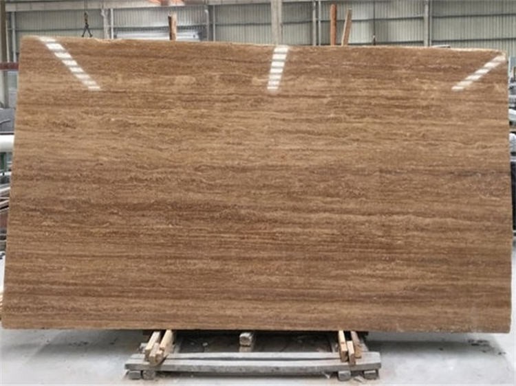 Filled and polished Noche Travertine slab Filled and polished Noche Travertine slab